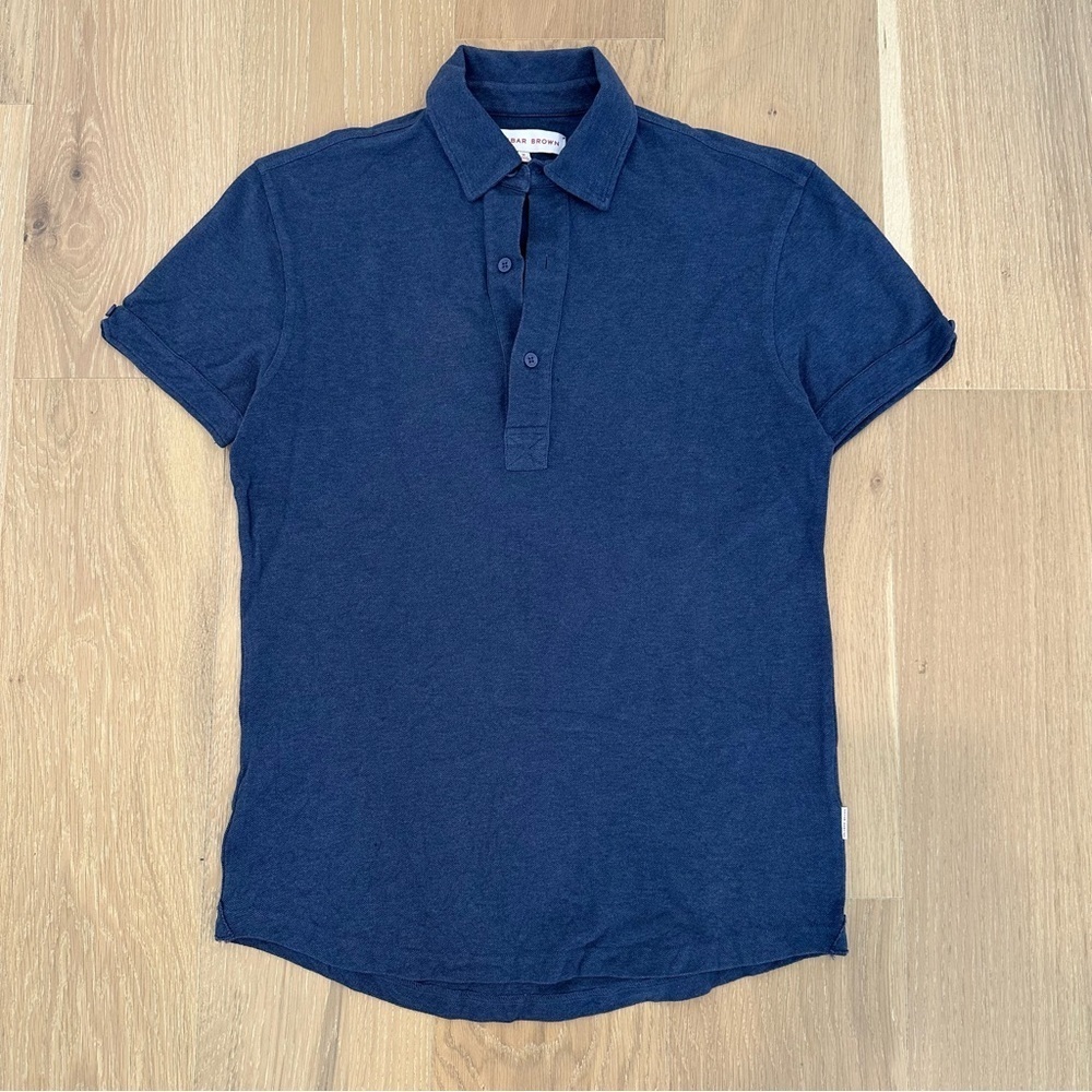 Orlebar Brown Mens Short Sleeve Cotton Polo Shirt Teal Blue Medium Golf Casual - Picture 1 of 11